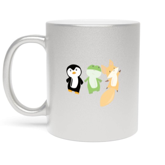 Discover Penguin frog fox cute animals for kids animal fun Metallic Mugs