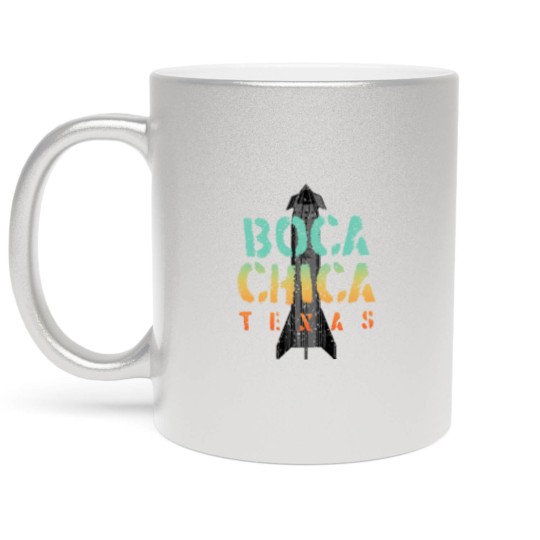Discover Boca Chica Texas Starship Cool Retro Metallic Mugs