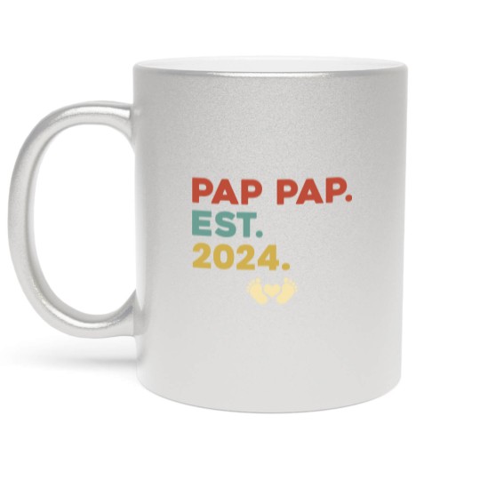 Discover Pap Pap Est 2023 Pap Pap To Be Established 2023 Metallic Mugs