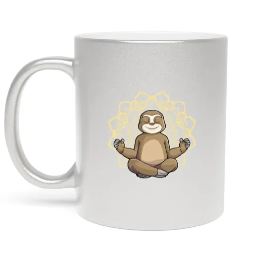 Discover Yoga Sloth My Spirit Animal Meditation Namaste Lazy Animal Metallic Mugs