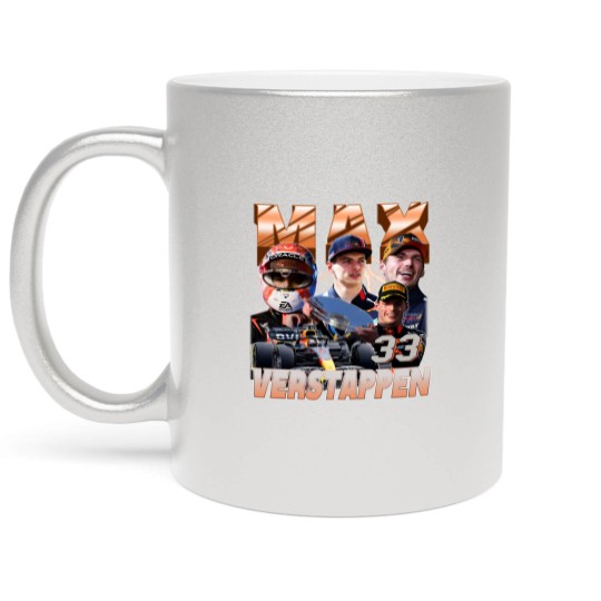 Discover Max Ver stappen Vintage Metallic Mugs, Ver stappen Racing Metallic Mugs