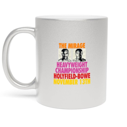 Discover Vtg Evander Holyfield Riddick Bowe Mens Boxing Metallic Mugs