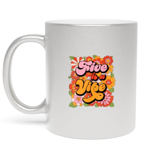 Discover Five is a Vibe 5th Birthday Party Metallic Mugs