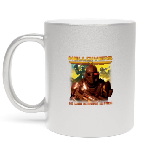Discover Helldivers Vintage 90s Metallic Mugs, Helldivers 2 Metallic Mugs, Helldivers Vintage Metallic Mugs