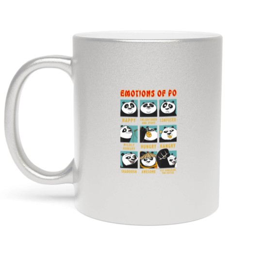 Discover kung fu panda emotions of po portrait grid Metallic Mugs
