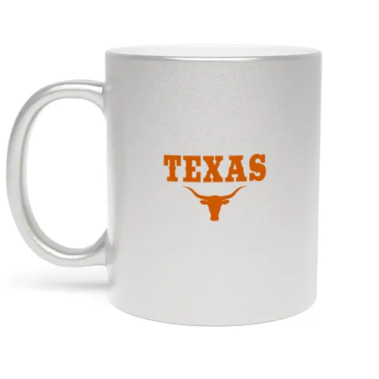 Discover texas tx american longhorn united states font Metallic Mugs