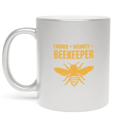 Discover Funny Bee Keeper Design Metallic Mugs