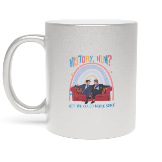 Discover History, Huh? Metallic Mugs, Red White and Royal Blue