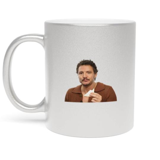 Discover Pedro Pascal Eating Sandwich Metallic Mugs, Pedro Pascal  Metallic Mugs