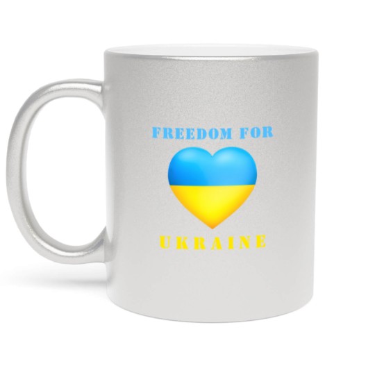 Discover Freedom For Ukraine Support  - Ukraine Flag Metallic Mugs