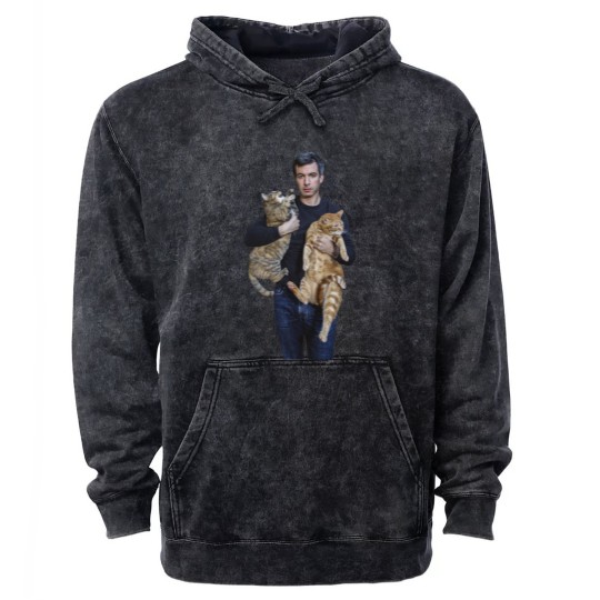 Discover Nathan Fielder and His Cats Classic Mineral Wash Hoodies