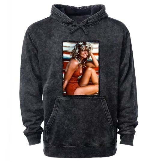 Discover 70s Farrah hot - Farrah Fawcett - Mineral Wash Hoodies
