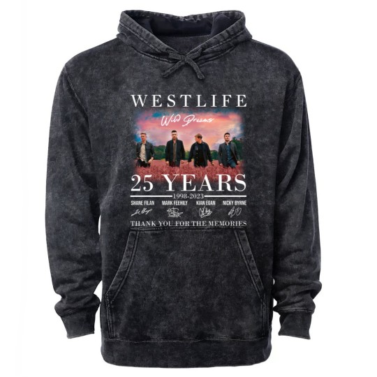 Discover Westlife Mineral Wash Hoodies, Westlife Anniversary Mineral Wash Hoodies, Westlife Music Mineral Wash Hoodies Mineral Wash Hoodies, Westlifes Signature