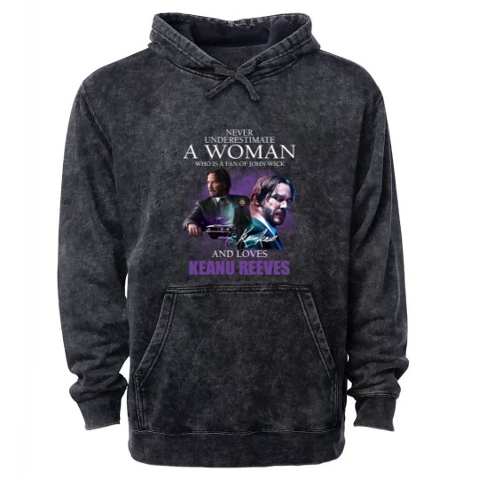 Discover Keanu Reeves Mineral Wash Hoodies, John Wick, Keanu Reeves Mineral Wash Hoodies
