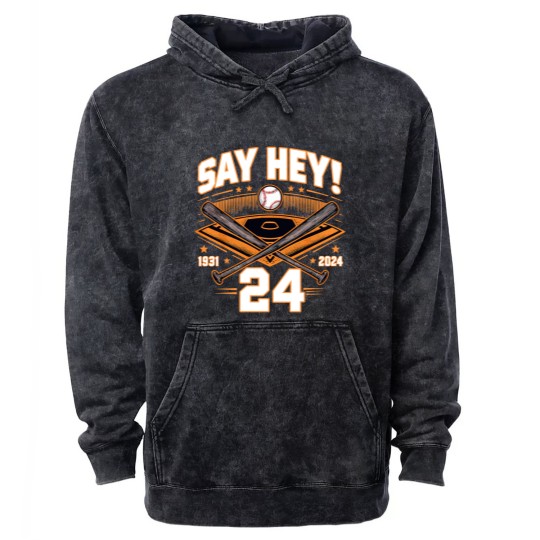 Discover Willie-Mays - Willie Mays - Mineral Wash Hoodies