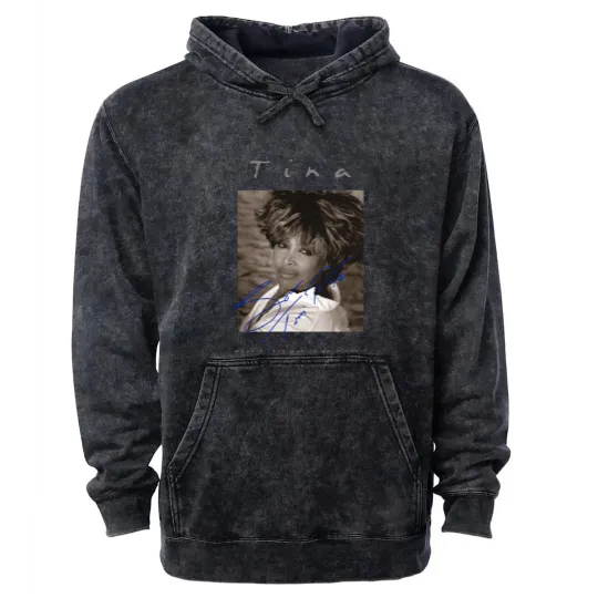 Discover Retro Signature Tina Turner Mineral Wash Hoodies Short Sleeve Unisex Mineral Wash Hoodies Mineral Wash Hoodies For Men Women