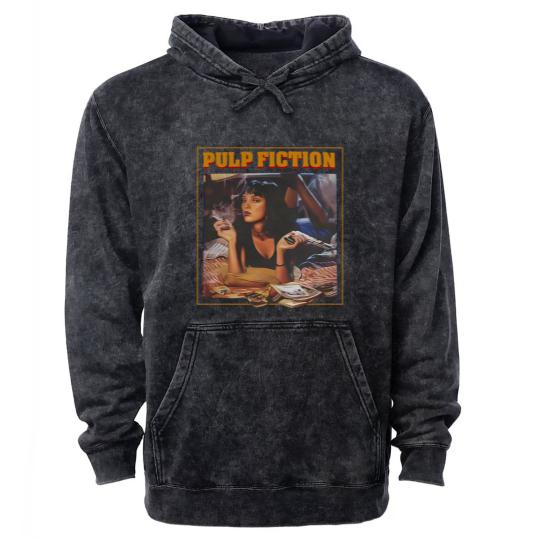 Discover Pulp Fiction Mineral Wash Hoodies, Vintage Quentin Tarantino Pulp Fiction Mineral Wash Hoodies
