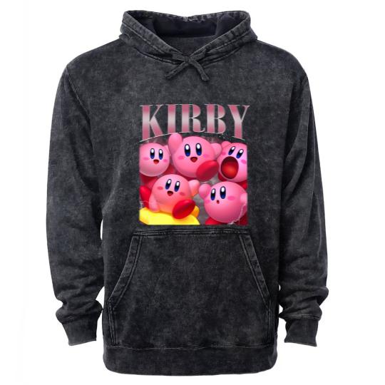 Discover Kirby Mineral Wash Hoodies | Vintage Kirby Mineral Wash Hoodies | Kirby Homage Mineral Wash Hoodies | Kirby Video Game Mineral Wash Hoodies | Funny Kirby Cute Mineral Wash Hoodies