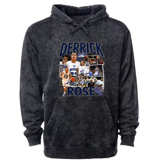 Discover Derrick Rose Mineral Wash Hoodies - Derrick Rose - Retro American Basketball Mineral Wash Hoodies