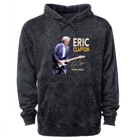 Discover Eric Clapton 2024 tour Music Black Mineral Wash Hoodies Great Gift