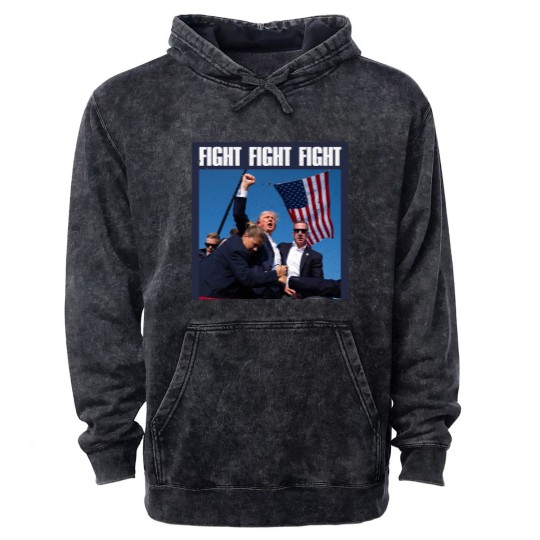 Discover Trump Fight Fight Fight - Trump Fight - Mineral Wash Hoodies