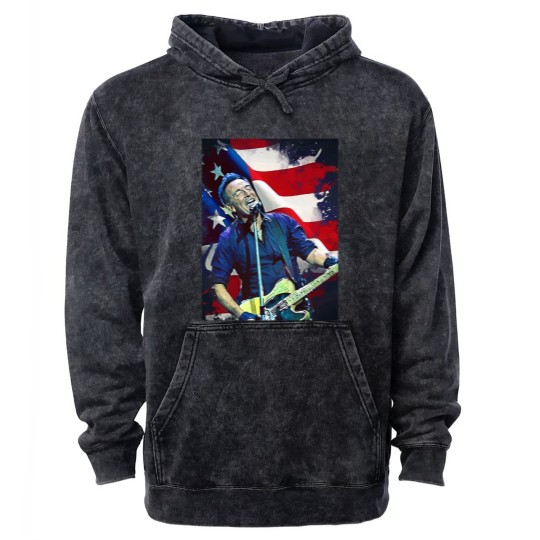 Discover Bruce Springsteen Graphic Mineral Wash Hoodies  Bruce Springsteen Mineral Wash Hoodies Tour 2024 Mineral Wash Hoodies