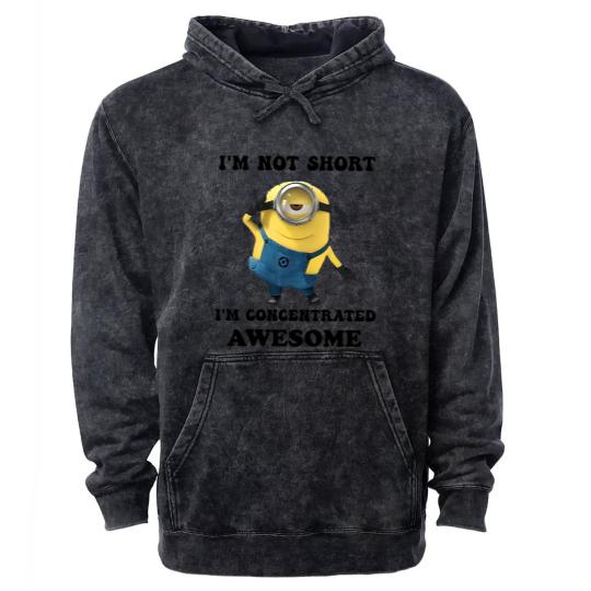 Discover Minions I'm Not Short I'm Concentrated Awesome The Rise of Gru Graphic Mineral Wash Hoodies