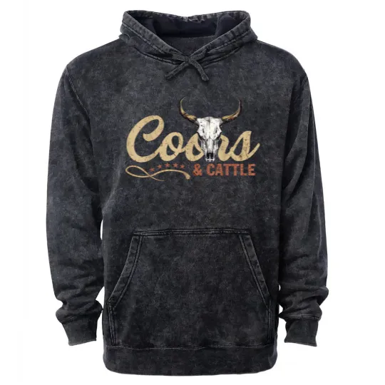 Discover Coor And Cattles Rodeo Western Cowboy Howdy Lover Mineral Wash Hoodies