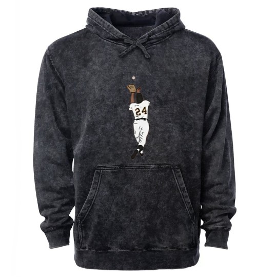 Discover Willie Mays “The Catch” Baseball Mineral Wash Hoodies