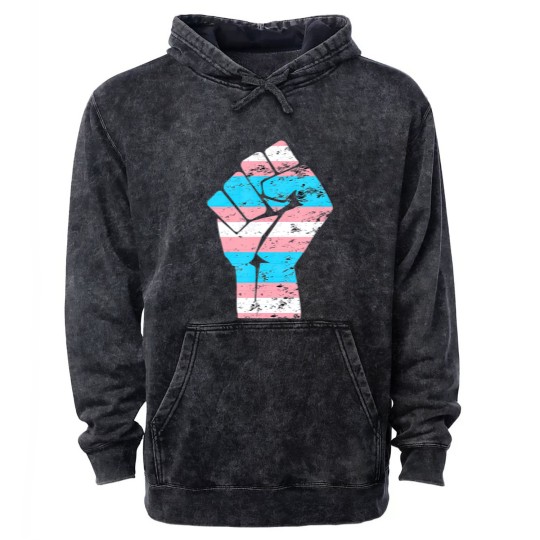 Discover Resist Fist Transgender Flag Trans Pride T Mineral Wash Hoodies