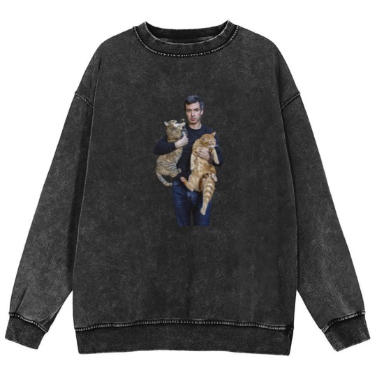 Discover Nathan Fielder and His Cats Classic Mineral Wash Sweatshirts