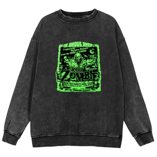 Discover Hot Rob Zombie Singer Mineral Wash Sweatshirts New Popular Unisex S-5XL Mineral Wash Sweatshirts For Fan