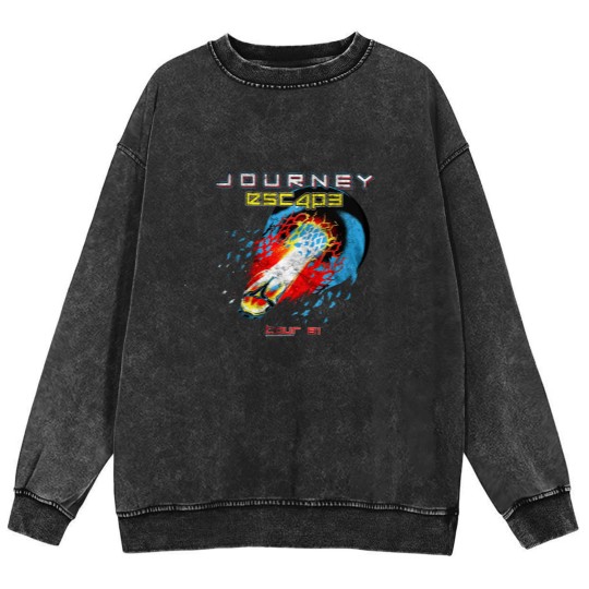 Discover Journey Escape Tour 1981 Rock Band Music Mineral Wash Sweatshirts