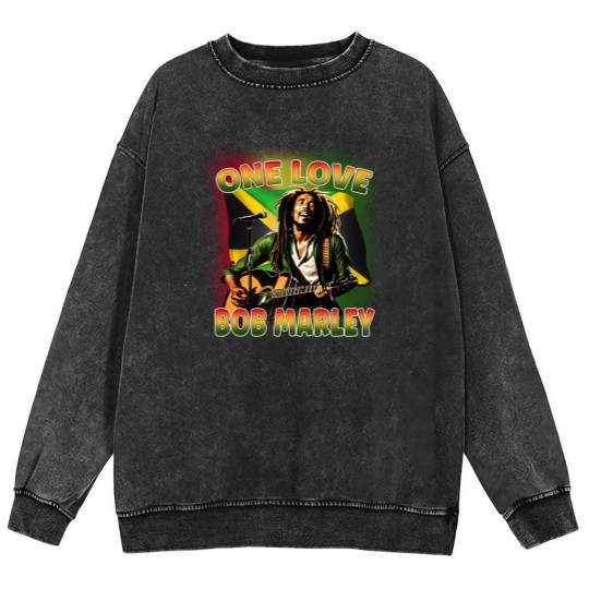 Discover Bob Marley One Love Mineral Wash Sweatshirts, Bob Marley Mineral Wash Sweatshirts