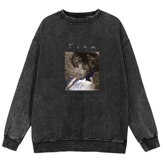 Discover Retro Signature Tina Turner Mineral Wash Sweatshirts Short Sleeve Unisex Mineral Wash Sweatshirts Mineral Wash Sweatshirts For Men Women