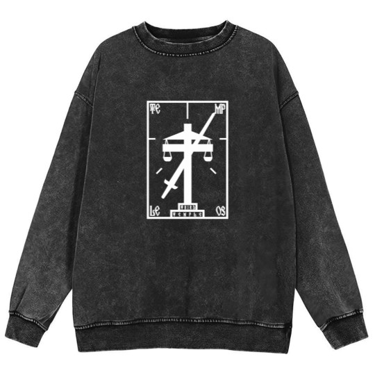 Discover Terry Davis Temple Os Retro Logo Mineral Wash Sweatshirts