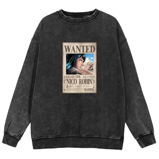 Discover WANTED NICO ROBIN Mineral Wash Sweatshirts
