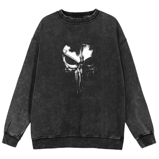 Discover The Punisher Graphic Mineral Wash Sweatshirts