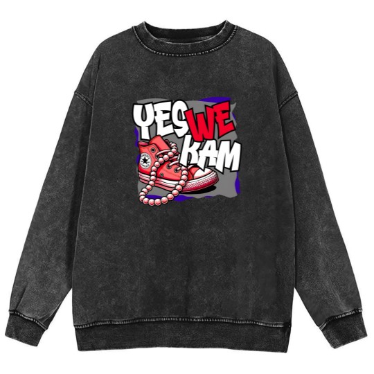 Discover Kamala Harris , Yes We Kam, red white and blue, Mineral Wash Sweatshirts