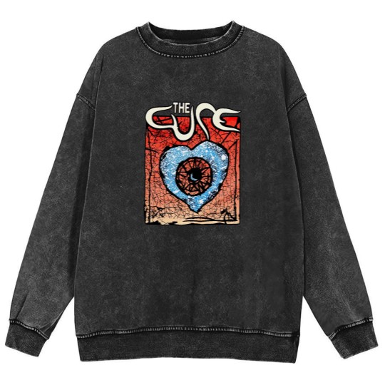 Discover Vintage The Cure Mineral Wash Sweatshirts, The Cure Mineral Wash Sweatshirts, Rock Music Graphic Mineral Wash Sweatshirts