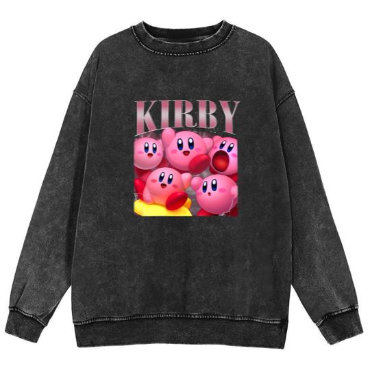 Discover Kirby Mineral Wash Sweatshirts | Vintage Kirby Mineral Wash Sweatshirts | Kirby Homage Mineral Wash Sweatshirts | Kirby Video Game Mineral Wash Sweatshirts | Funny Kirby Cute Mineral Wash Sweatshirts