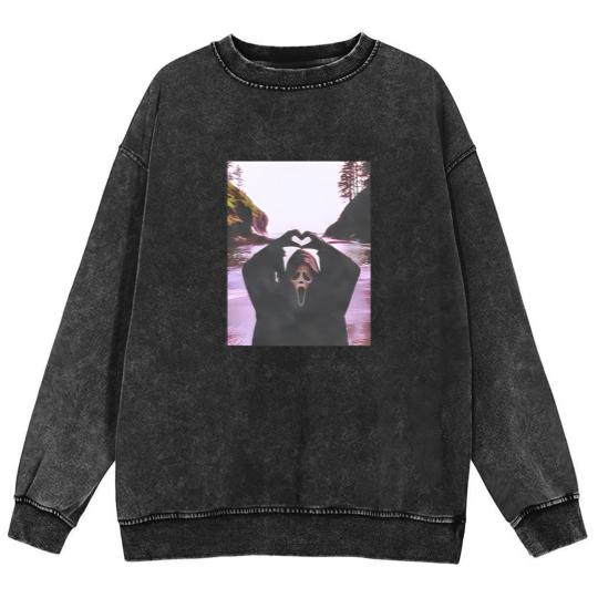 Discover Scream Halloween Heart Hands Comfort Colors Mineral Wash Sweatshirts, Ghostface Scream Halloween Mineral Wash Sweatshirts, Michael Myers Mineral Wash Sweatshirts, Horror Movie Mineral Wash Sweatshirts Gift