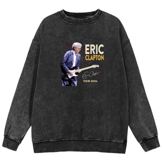 Discover Eric Clapton 2024 tour Music Black Mineral Wash Sweatshirts Great Gift