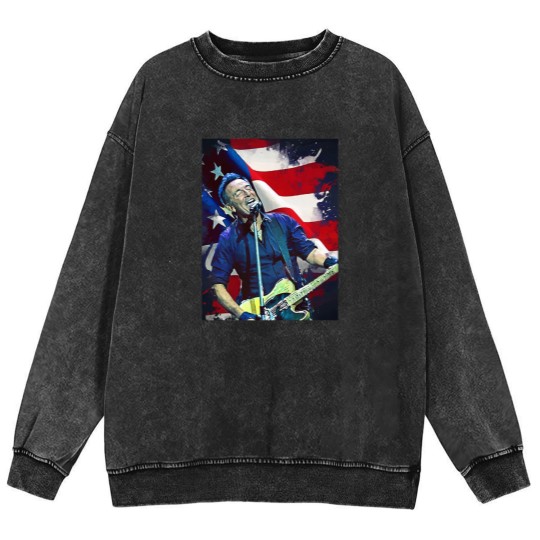 Discover Bruce Springsteen Graphic Mineral Wash Sweatshirts  Bruce Springsteen Mineral Wash Sweatshirts Tour 2024 Mineral Wash Sweatshirts