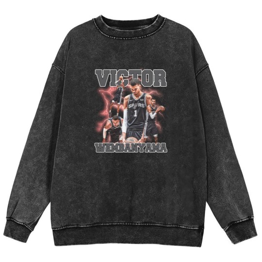 Discover Victor Wembanyama Unisex Mineral Wash Sweatshirts, Victor Wembanyama Graphic
