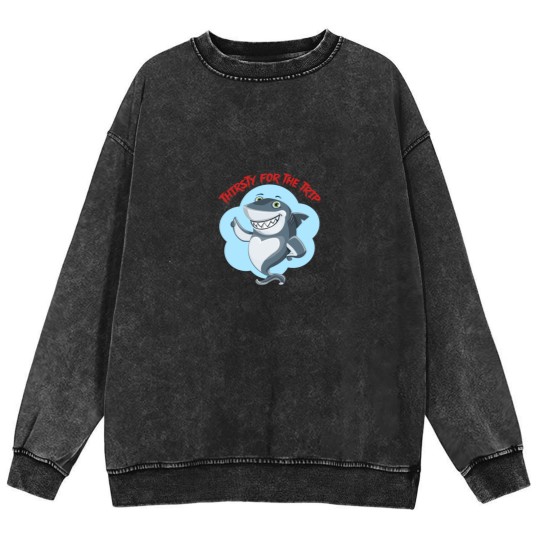 Discover Hungry shark Mineral Wash Sweatshirts