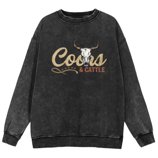 Discover Coor And Cattles Rodeo Western Cowboy Howdy Lover Mineral Wash Sweatshirts
