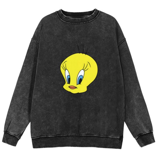 Discover Tweety Bird  gender neutral short sleeved Mineral Wash Sweatshirts