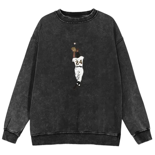 Discover Willie Mays “The Catch” Baseball Mineral Wash Sweatshirts