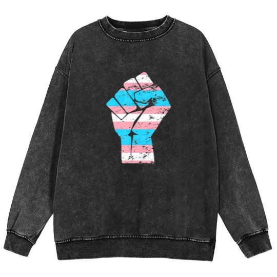 Discover Resist Fist Transgender Flag Trans Pride T Mineral Wash Sweatshirts